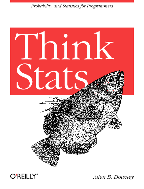 O'Reilly book cover — Think Stats — dull fish swimming up perhaps to commit suicide?