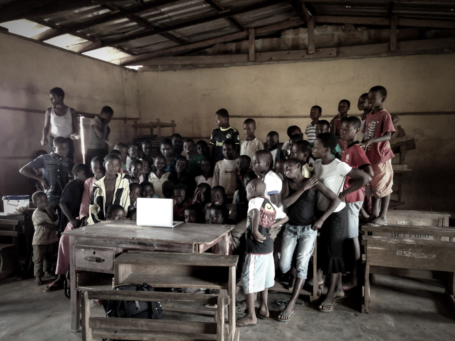 Kids in classroom Kade, Ghana