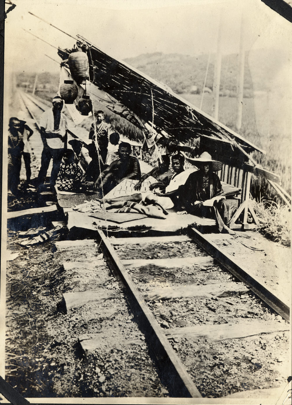 sheltering on railroad tracks