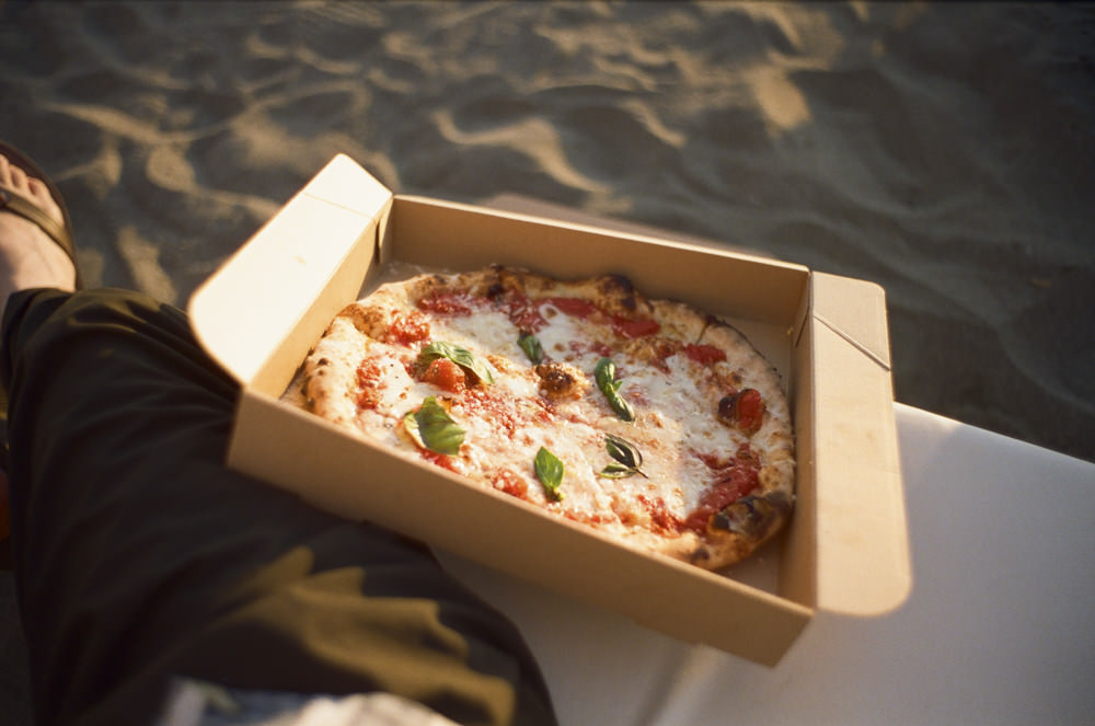 pizza on the beach